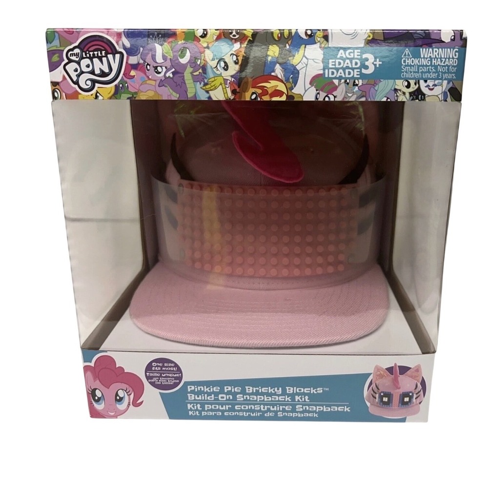 My Little Pony Pinkie Pie Bricky Blocks Build-On Snapback Kit DIY Hat Pink New